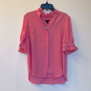 Ann Taylor Pink Ruffle Blouse NWT XSP